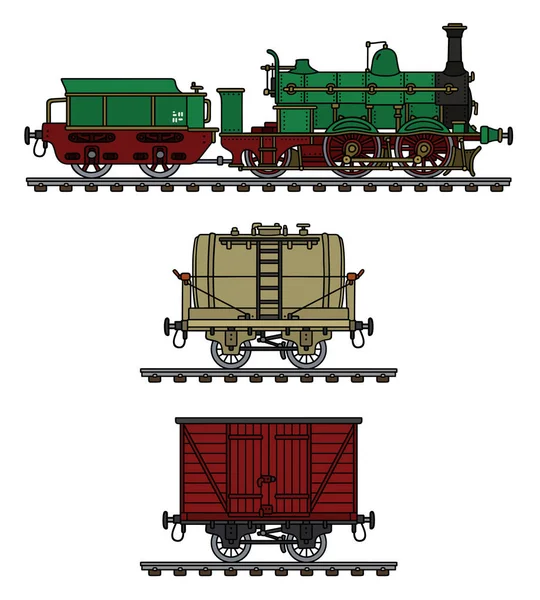 Historical steam train — Stock Vector