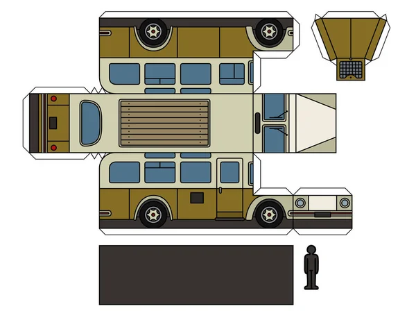 Modello di carta di un vecchio autobus — Vettoriale Stock