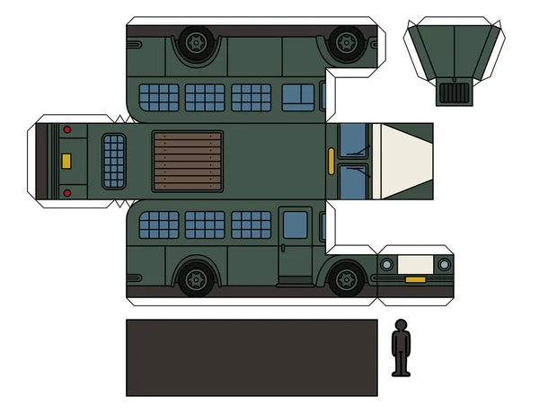 Modelo de papel de um ônibus prisional clássico —  Vetores de Stock