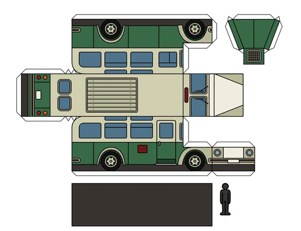 Papiermodell eines alten Busses — Stockvektor