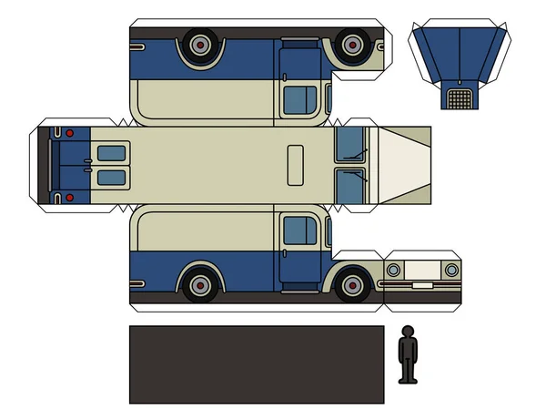 Modelo de papel de um carro de entrega antigo —  Vetores de Stock