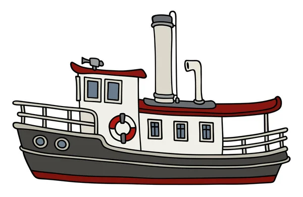 Velho barco a vapor engraçado — Vetor de Stock