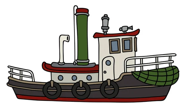 Funny steam tugboat — Stock Vector