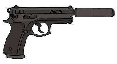 Tabanca bir susturucu ile