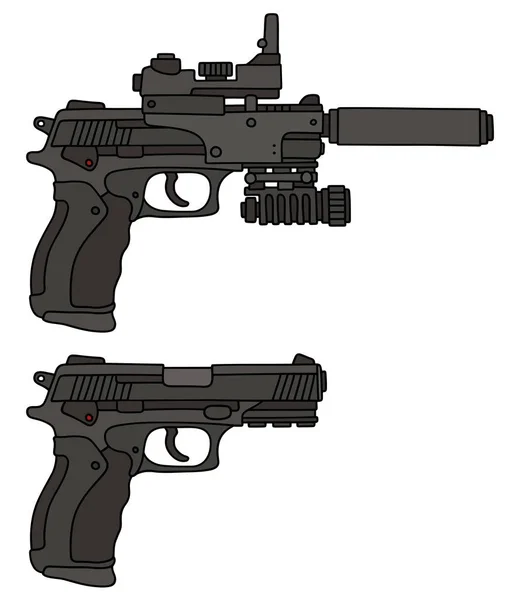 2 자동 권총 — 스톡 벡터