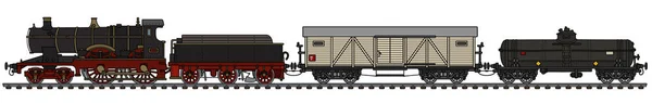 Oldtimer-Güterdampfzug — Stockvektor