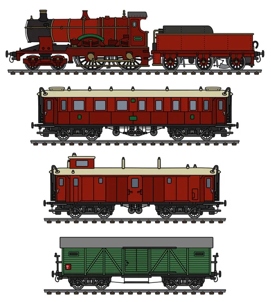 ヴィンテージ蒸気鉄道 — ストックベクタ