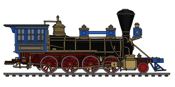 Dessin Main Une Locomotive Vintage Américaine Sauvage Vapeur Ouest — Image vectorielle