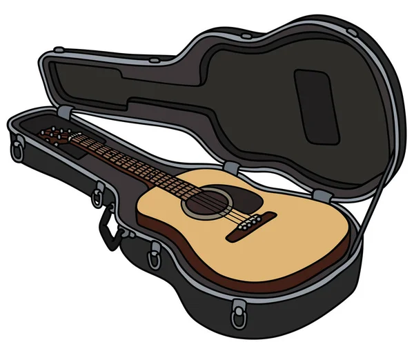 Guitarra Acústica Estuche Duro — Vector de stock