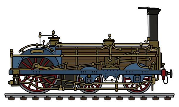 Disegno Mano Una Locomotiva Vapore Epoca — Vettoriale Stock