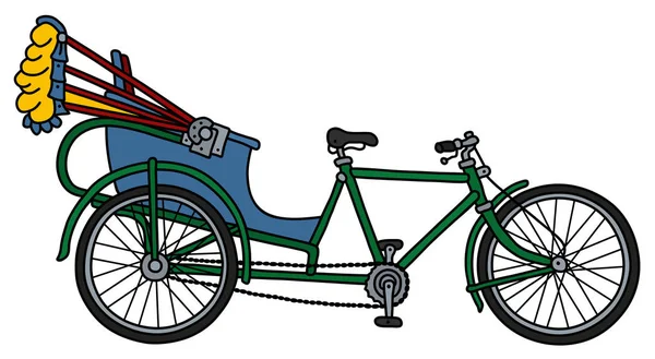 Dibujo Mano Viejo Color Bangladeshi Ciclo Rickshaw — Vector de stock