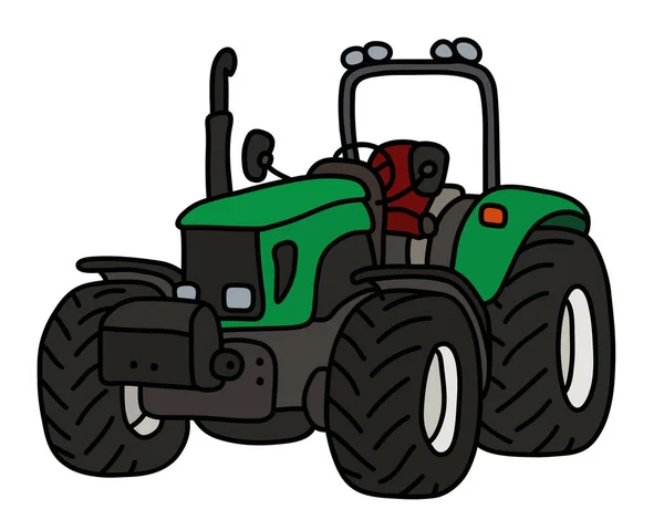 Tractor Pesado Abierto Verde — Vector de stock