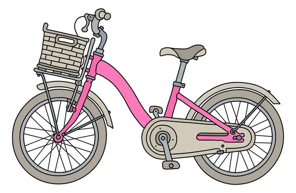 女の子のためのピンクの自転車 — ストックベクタ