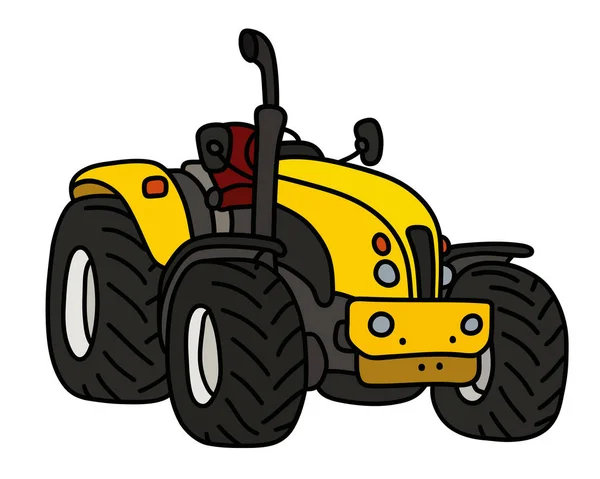 Yellow Open Heavy Tractor — Stock Vector