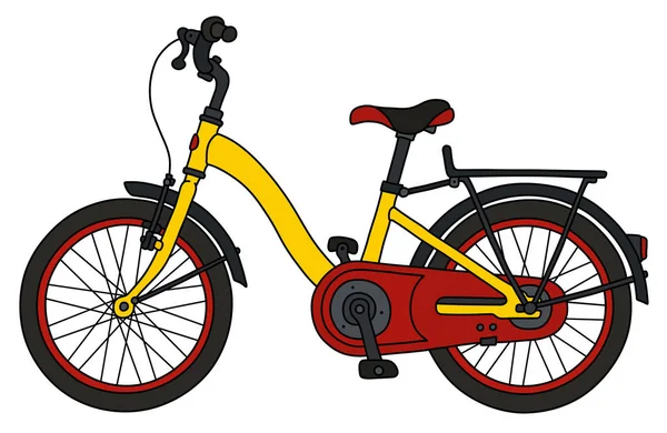 Divertida Bicicleta Roja Amarilla — Vector de stock