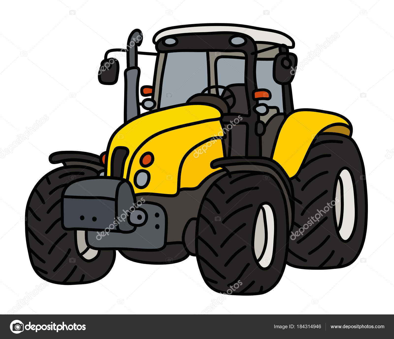 Desenho de trator Trator amarelo YELLOW TRACTOR 