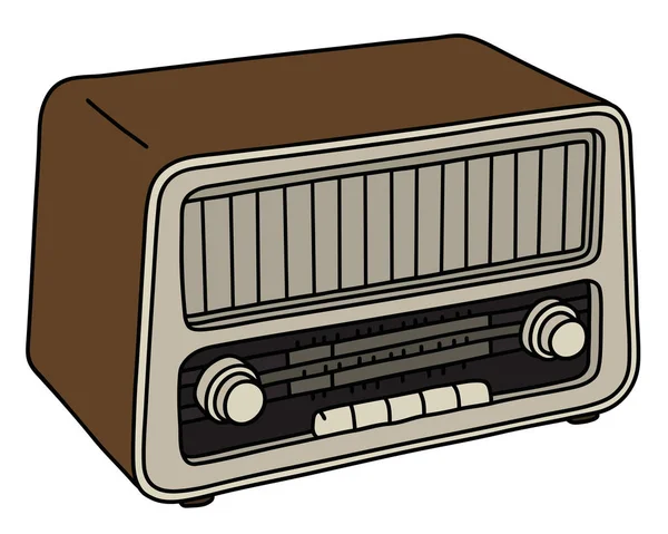 Radio Rétro Lampe Bois — Image vectorielle