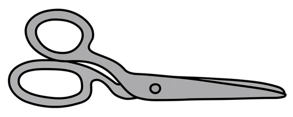 Hand Drawing Steel Big Scissors — Stock Vector