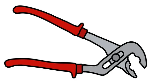 Ручне Креслення Гайкового Ключа Червоними Пластиковими Ручками — стоковий вектор