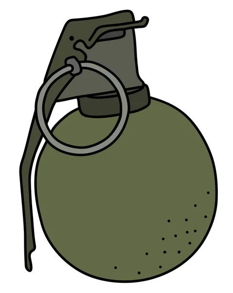 Vieille Grenade Offensive Kaki — Image vectorielle