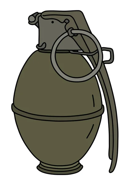 Vieille Grenade Offensive Kaki — Image vectorielle