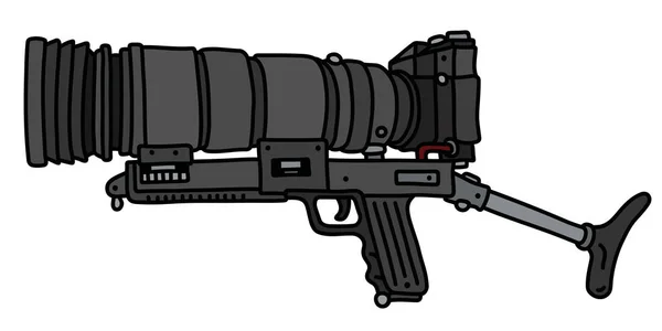 Vector Illustration Black Large Photo Rifle — Stock Vector