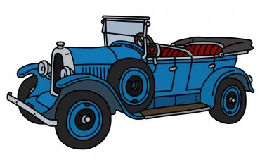 Vintage mavi üstü açık bir vektör çizim