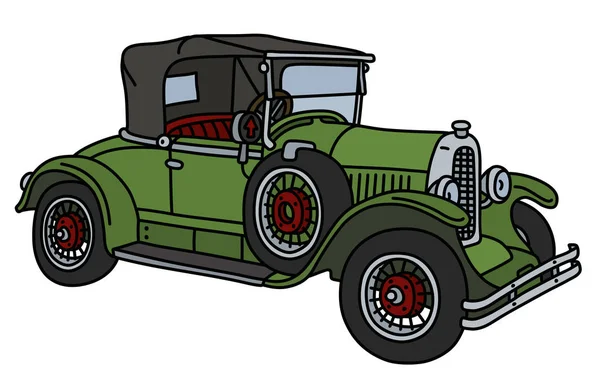 Ilustración Vectorial Roadster Verde Vintage — Vector de stock