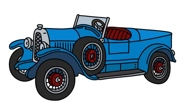 Vectorillustratie Van Een Vintage Blauwe Raceauto — Stockvector