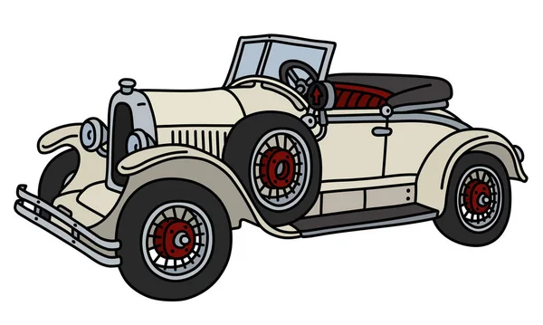 Ilustración Vectorial Una Crema Vintage Cabriolet Pequeño — Vector de stock