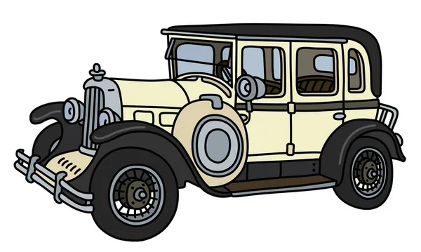 Illustration Vectorielle Une Limousine Vintage Noire Crème — Image vectorielle