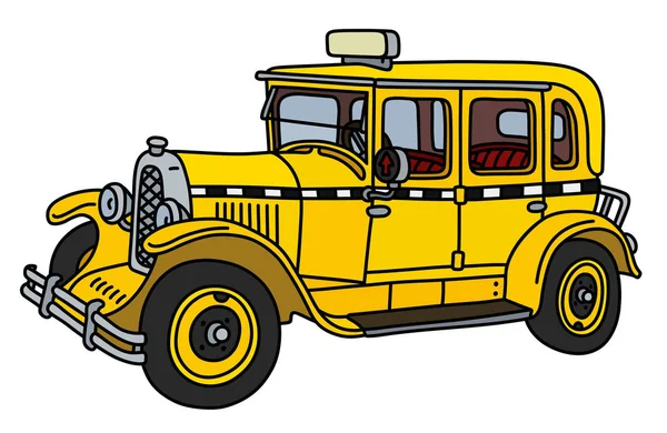 老式黄色出租车的矢量图解 — 图库矢量图片
