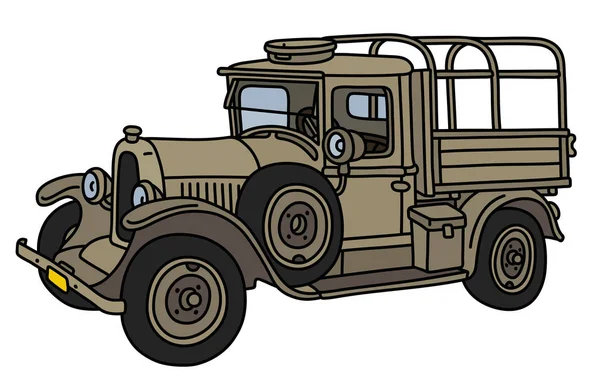 Vector Illustration Vintage Sand Military Truck — Stock Vector