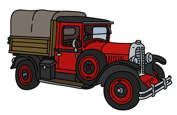 Vector Illustration Vintage Red Truck — Stock Vector