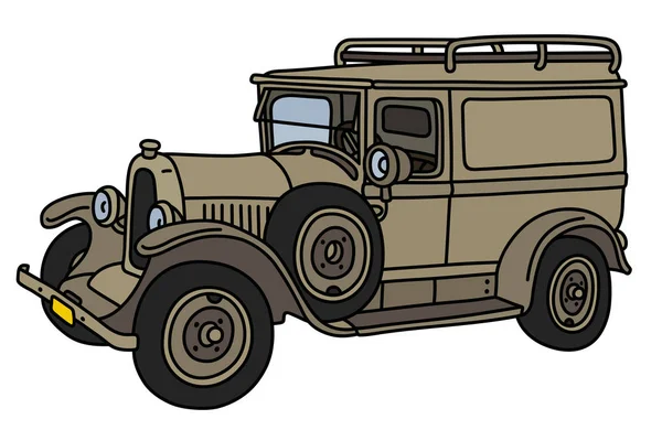 Vector Ilustración Coche Militar Arena Vintage — Vector de stock