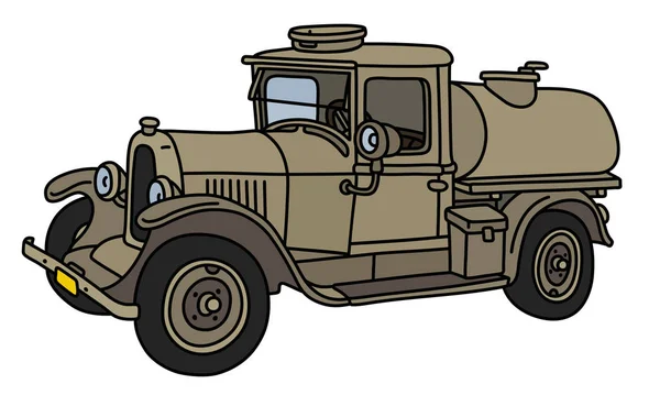 Vector Illustration Vintage Sand Military Tank Truck — Stock Vector