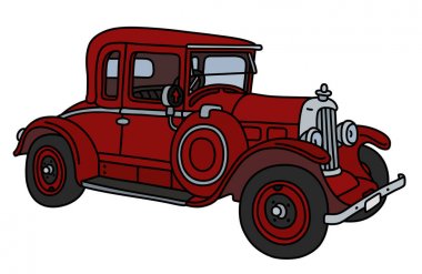 Vintage kırmızı spor coupe vektör çizim