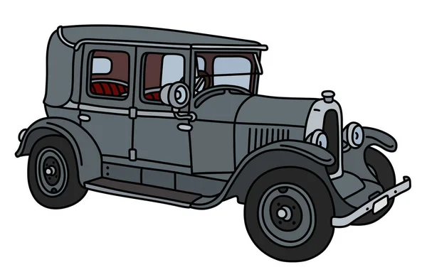 Vectorillustratie Van Een Vintage Grijze Limousine — Stockvector