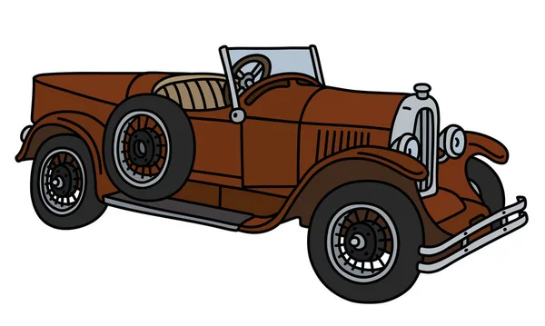 Illustrazione Vettoriale Auto Sportiva Marrone Vintage — Vettoriale Stock