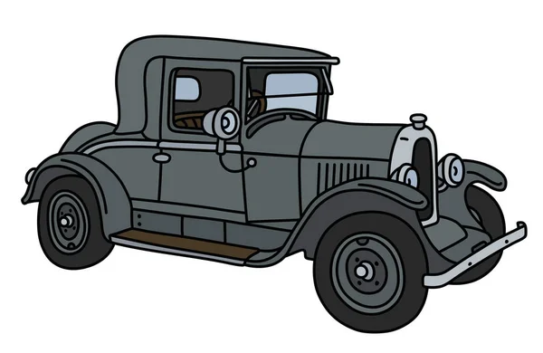 Illustration Vectorielle Une Voiture Médecin Grise Vintage — Image vectorielle