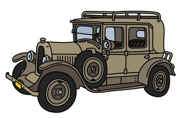 Vector Illustration Vintage Sand Military Car — Stock Vector