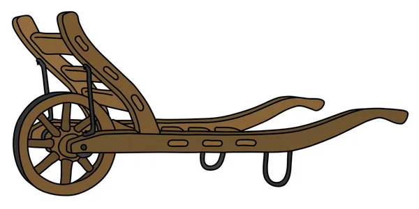 老式木制手推车的矢量手绘 — 图库矢量图片
