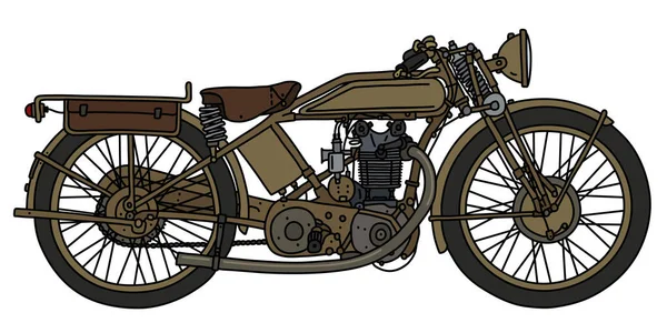 Dibujo Mano Una Motocicleta Militar Arena Vintage — Archivo Imágenes Vectoriales