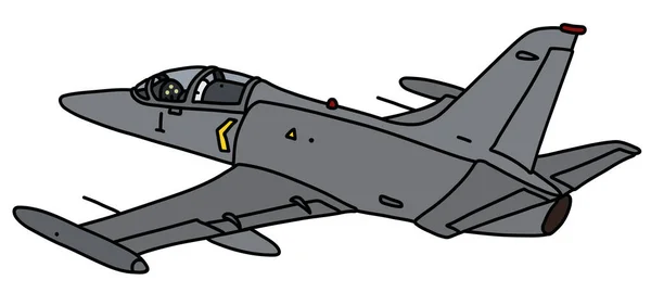 Векторизированный Ручной Рисунок Серого Легкого Боевого Реактивного Самолета — стоковый вектор