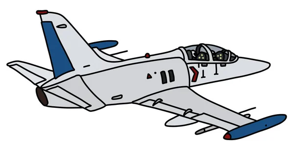 Dibujo Vectorizado Mano Avión Combate Ligero Blanco — Vector de stock