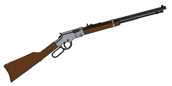 Dibujo Vectorizado Mano Clásico Fusil Repetición Winchester — Archivo Imágenes Vectoriales