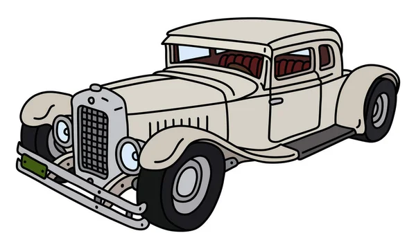 Desenho Mão Vetorizado Carro Creme Vintage Engraçado — Vetor de Stock