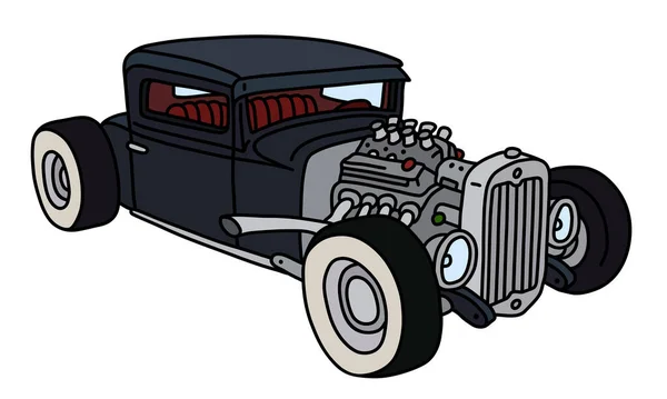 Dessin Vectorisé Main Drôle Hotrod Noir — Image vectorielle