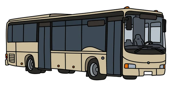 Dibujo Vectorizado Mano Autobús Crema — Archivo Imágenes Vectoriales
