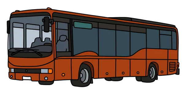 Desenho Mão Vetorizado Ônibus Marrom — Vetor de Stock